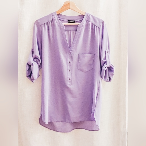 Lilac blouse with buttons - Picture 1 of 3
